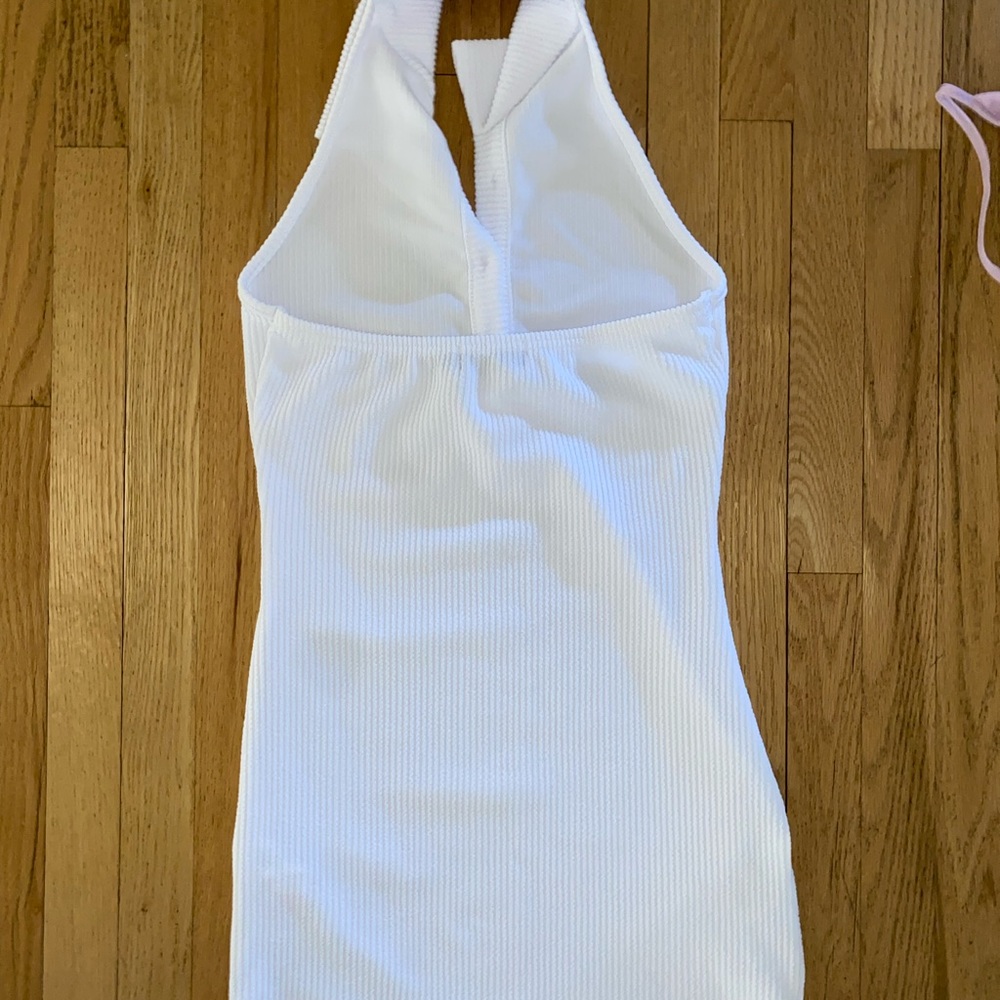WHITE RUB HALTERNECK DRESS - Picture 4 of 5
